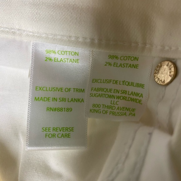 LILLY PULITZER SOUTH OCEAN SKINNY BOHO CROCHET CROP JEANS - SIZE 00 - Picture 8 of 10